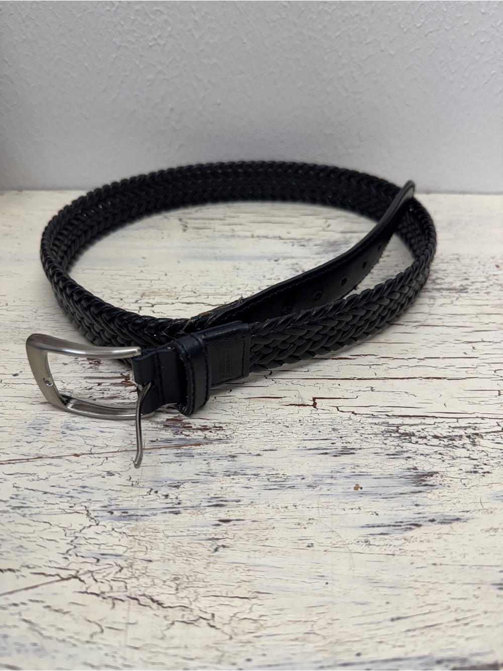 Dickies Men's Black Braided Leather Belt - Classic Woven Style Size 36